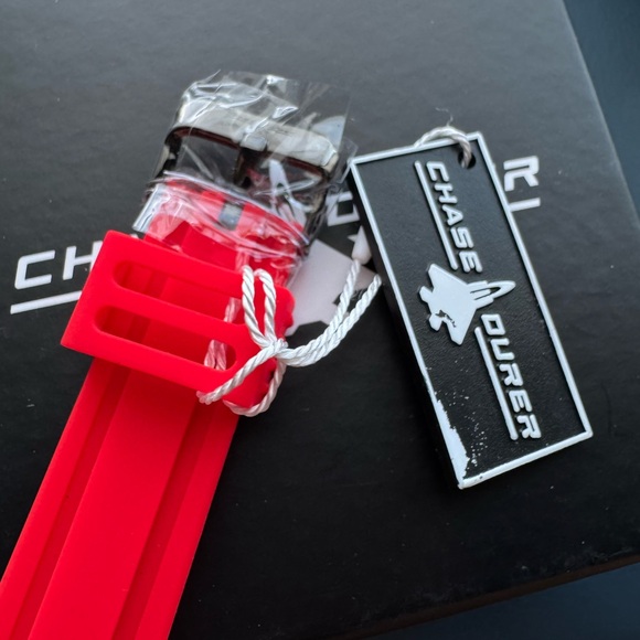 Chase Durer Men's Pilot Watch - 45mm, Black + Red (CDW-0137) - Picture 5 of 8